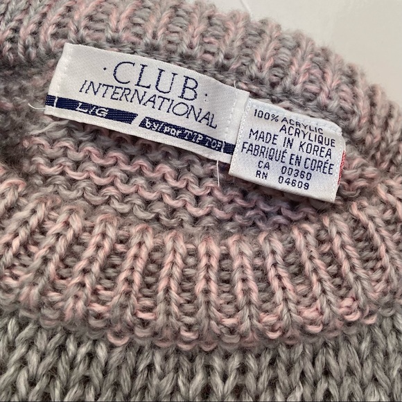 Club International women acrylic knitted pullover sweater. Size L. Pre-owned. - Picture 4 of 11